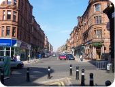 Bottom of Byres Road looking up from Dumbarton Road